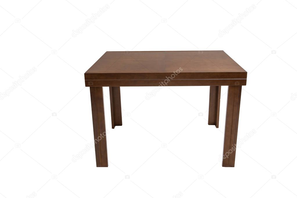 Beaultiful table wood on white background.