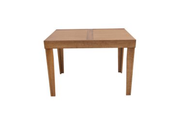 Güzel masa ahşap beyaz arka plan üzerine.