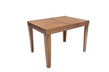 Güzel masa ahşap beyaz arka plan üzerine.