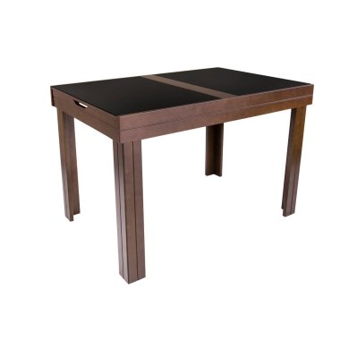 Güzel masa ahşap beyaz arka plan üzerine.