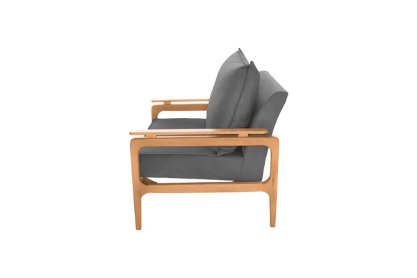 Fauteuil Gris Chaise Design Moderne Sur Fond Blanc Chaise Texture — Photo