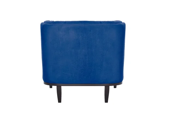 Schöner Blauer Sessel Moderner Designerstuhl Auf Weißem Hintergrund Textur Stuhl — Stockfoto