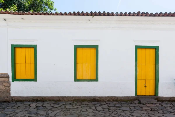 Calle Antiguas Casas Coloniales Portuguesas Centro Histórico Paraty Estado Río — Foto de Stock