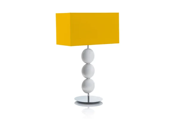 Moderne Tafellamp Met Kleine Witte Lampenkap Geïsoleerd — Stockfoto