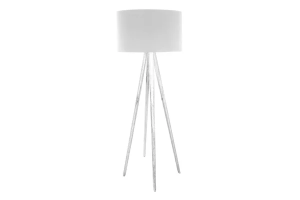 Decorative Tripos Standing Light Floor Lamp Lampshade Isolated White — Stock Photo, Image