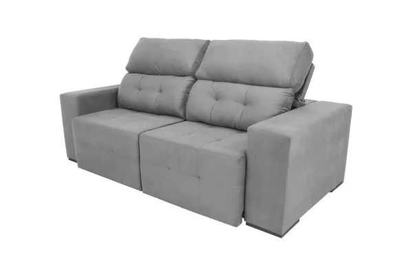 Moderne Farbe Wildleder Sofa Isoliert Auf Weißem Hintergrund — Stockfoto