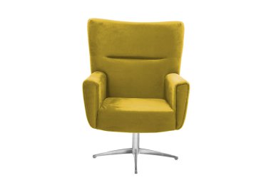 Renkli koltuk. Beyaz arka planda modern tasarımcı koltuğu. Tekstil sandalyesi.