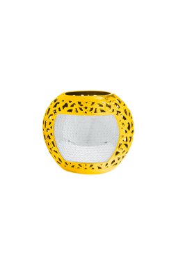 Beyaz zemin üzerinde izole edilmiş zarif Metal vazo (cam, boş, vazo)