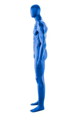 Beyaz arka plan üzerinde izole parlak renk manken erkek