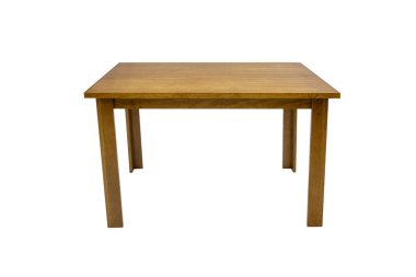 Güzel masa ahşap beyaz arka plan üzerine.