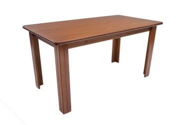 Güzel masa ahşap beyaz arka plan üzerine.