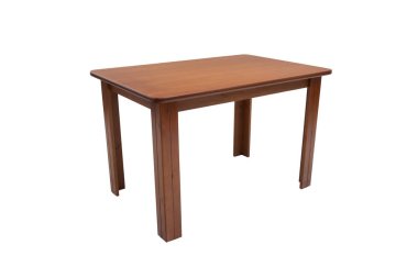 Güzel masa ahşap beyaz arka plan üzerine.