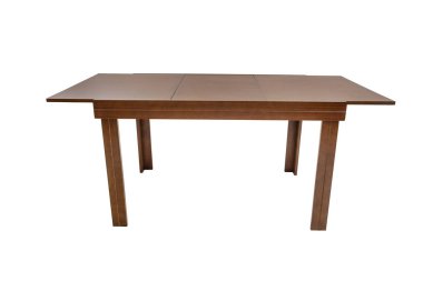 Güzel masa ahşap beyaz arka plan üzerine.