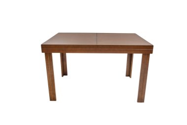 Güzel masa ahşap beyaz arka plan üzerine.