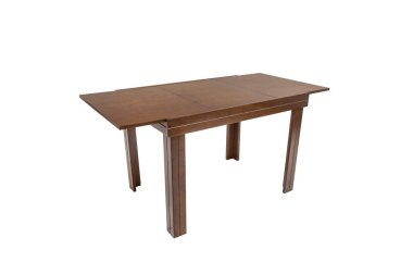 Güzel masa ahşap beyaz arka plan üzerine.