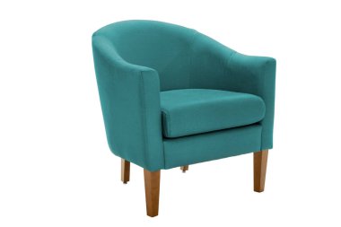 Yeşil koltuk. Beyaz arka plan üzerinde modern tasarımcı sandalye. Doku sandalye.