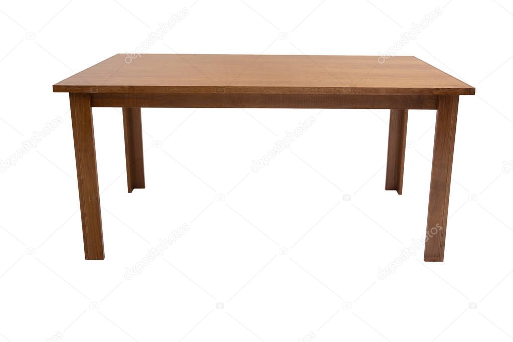 Beaultiful table wood on white background.