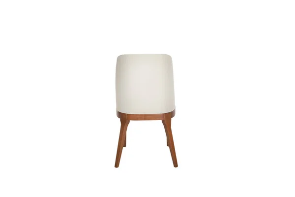 Cadeira Madeira Tecido Isolado Branco — Fotografia de Stock