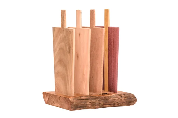 Walnut Handmade Wood Cutting Board Isolated White — Stock Photo, Image