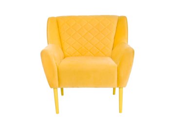Koltuk. Beyaz arka planda modern tasarımcı koltuğu. Tekstil sandalyesi.