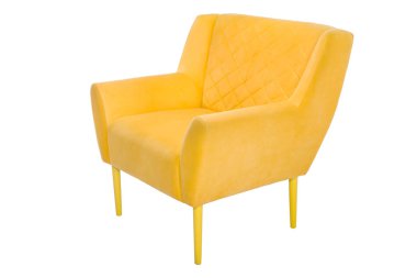 Koltuk. Beyaz arka planda modern tasarımcı koltuğu. Tekstil sandalyesi.