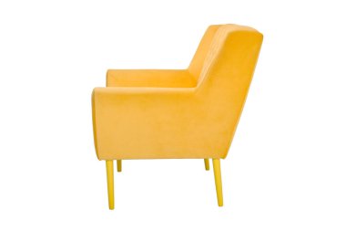 Koltuk. Beyaz arka planda modern tasarımcı koltuğu. Tekstil sandalyesi.