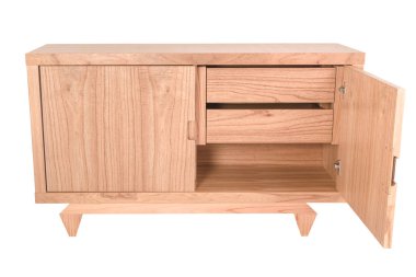 Oturma odası mobilyaları beyaz arka planda izole duruyor.