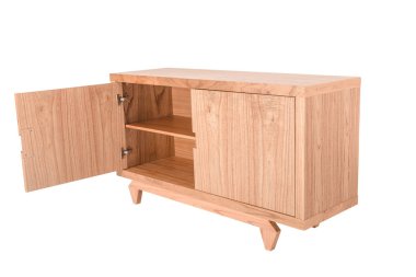 Oturma odası mobilyaları beyaz arka planda izole duruyor.