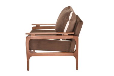 Koltuk. Beyaz arka planda modern tasarımcı koltuğu. Tekstil sandalyesi.