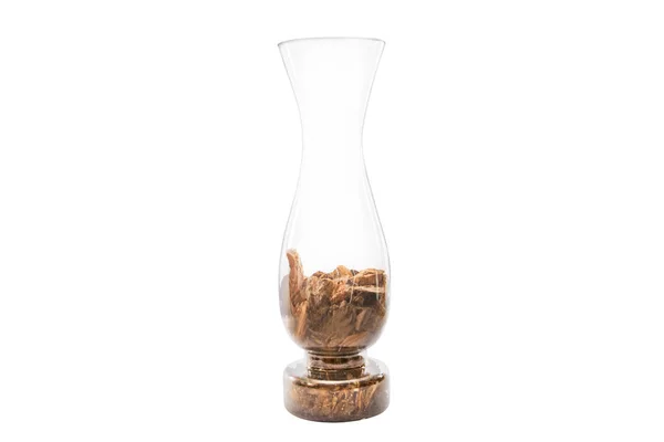 Elegante Glasvase Isoliert Auf Weißem Hintergrund Glas Leer Vase — Stockfoto