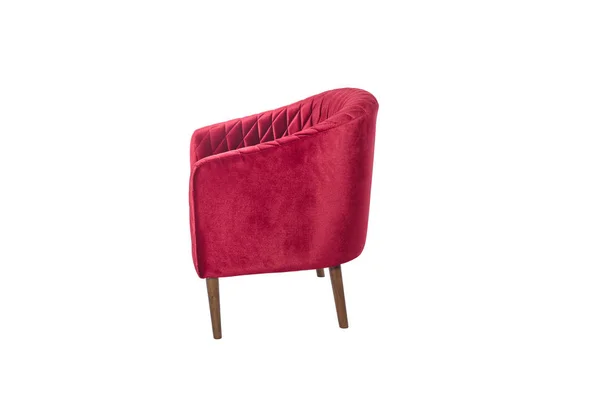 Sillón Rojo Silla Diseño Moderno Sobre Fondo Blanco Silla Textura — Foto de Stock