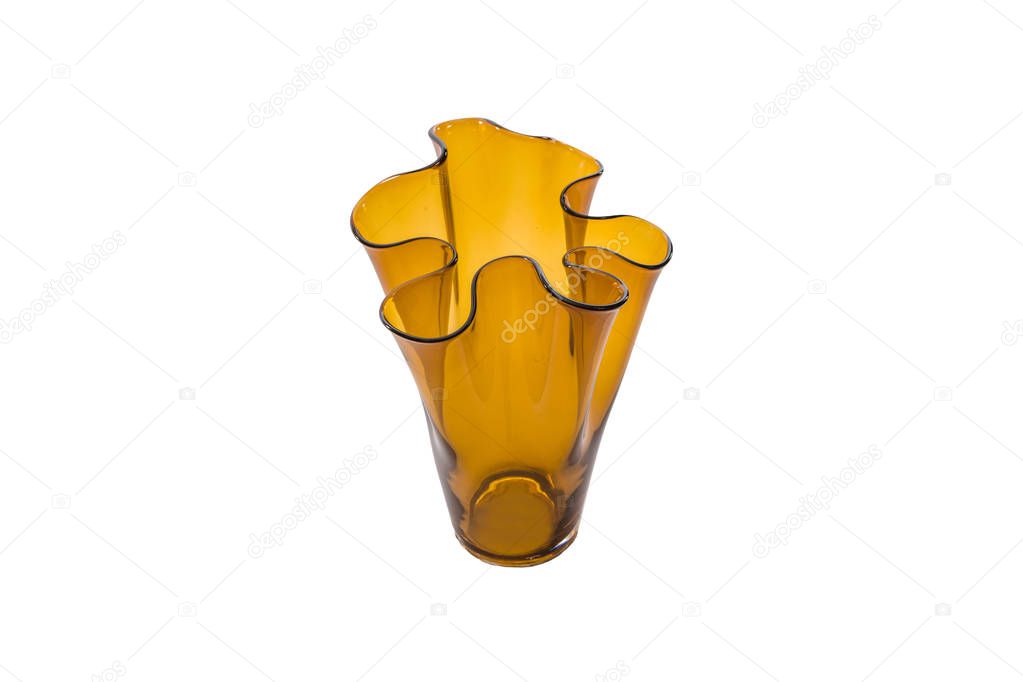 Elegant glass vase isolated on a white background (glass, empty, vase)