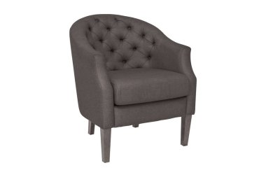 Koltuk. Beyaz arka planda modern tasarımcı koltuğu. Tekstil sandalyesi.