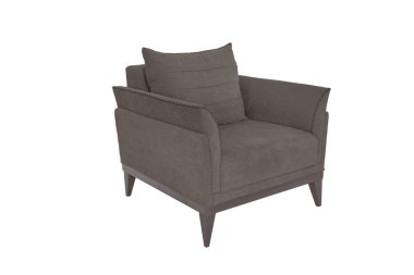 Koltuk. Beyaz arka planda modern tasarımcı koltuğu. Tekstil sandalyesi.