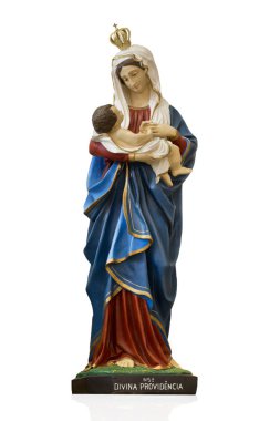 Our lady beyaz izole Divina Providencia heykelinin