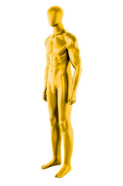 Beyaz arka plan üzerinde izole parlak renk manken erkek