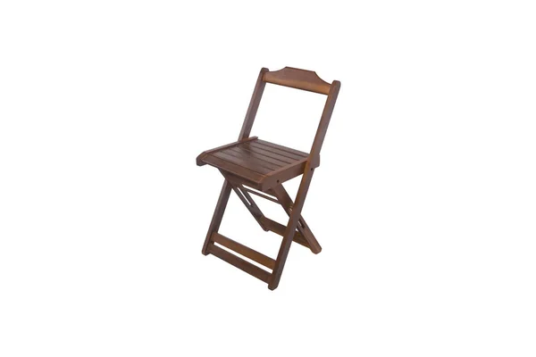 Καρέκλα Ξύλο Αντικείμενο Που Απομονώνονται Λευκό Φόντο — Φωτογραφία Αρχείου