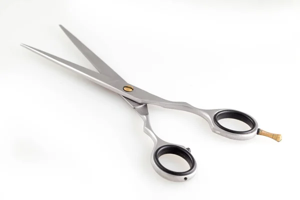 Metal Professional Scissors Haircuts Isolated White Background — Stock Photo, Image