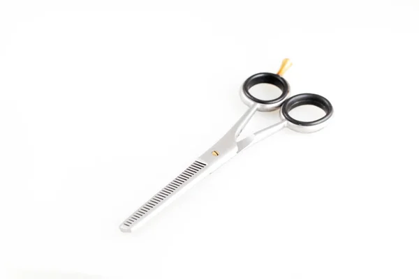 Metall Professionelle Schere Für Haarschnitte Isoliert Auf Weißem Hintergrund — Stockfoto
