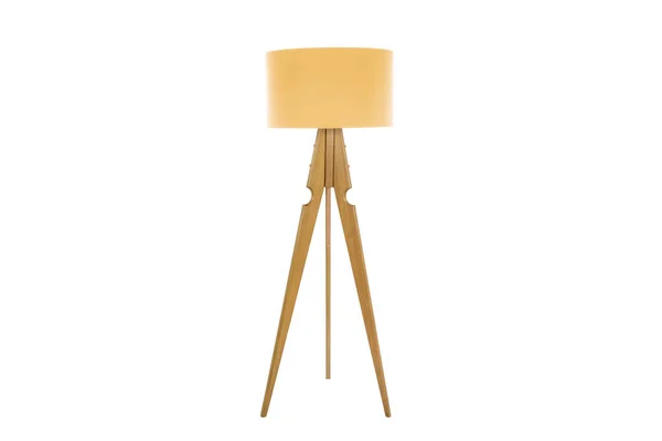 Tripos Decorativos Pie Luz Lámpara Planta Lampshade Aislado Blanco — Foto de Stock