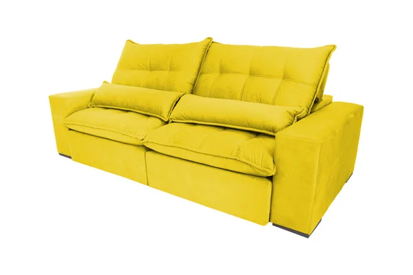 Moderne Farbe Wildleder Sofa Isoliert Auf Weißem Hintergrund — Stockfoto