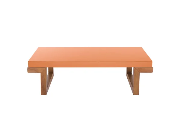 Orangefarbener Tisch Isoliert Auf Weißem Hintergrund — Stockfoto