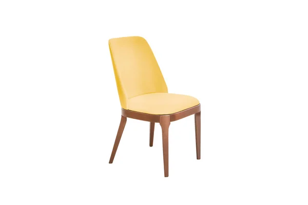 Καρέκλα Ξύλινη Και Υφασμάτινη Λευκό Χρώμα — Φωτογραφία Αρχείου
