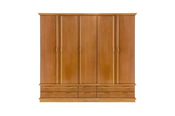 Armoire Bois Isolée Sur Fond Blanc — Photo