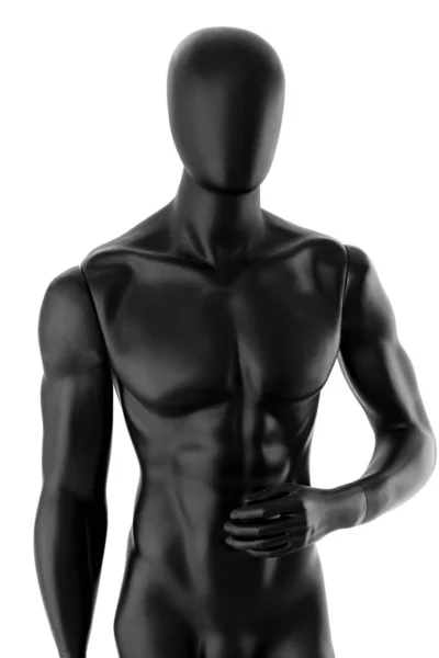 Maniquí Color Negro Brillante Macho Aislado Sobre Fondo Blanco — Foto de Stock