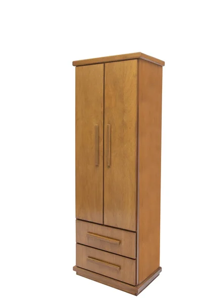 Houten Garderobe Geïsoleerd Witte Achtergrond — Stockfoto