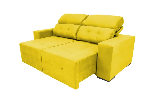 Moderne Farbe Wildleder Sofa Isoliert Auf Weißem Hintergrund — Stockfoto