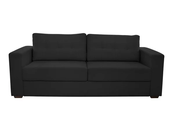 Drei Sitze Gemütliche Farbe Stoff Sofa Isoliert Auf Weißem Hintergrund — Stockfoto