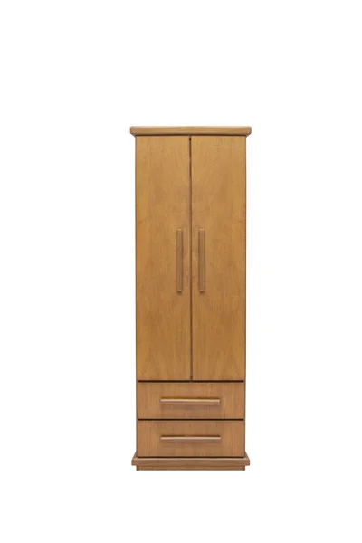 Armoire Bois Isolée Sur Fond Blanc — Photo