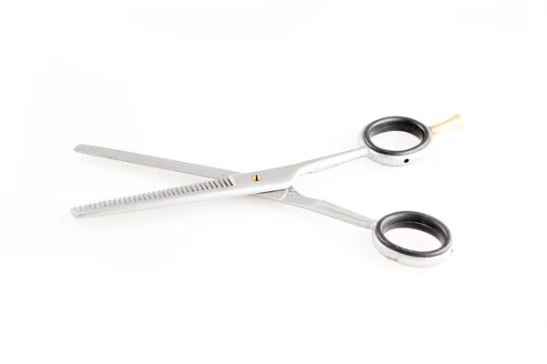 Metall Professionelle Schere Für Haarschnitte Isoliert Auf Weißem Hintergrund — Stockfoto